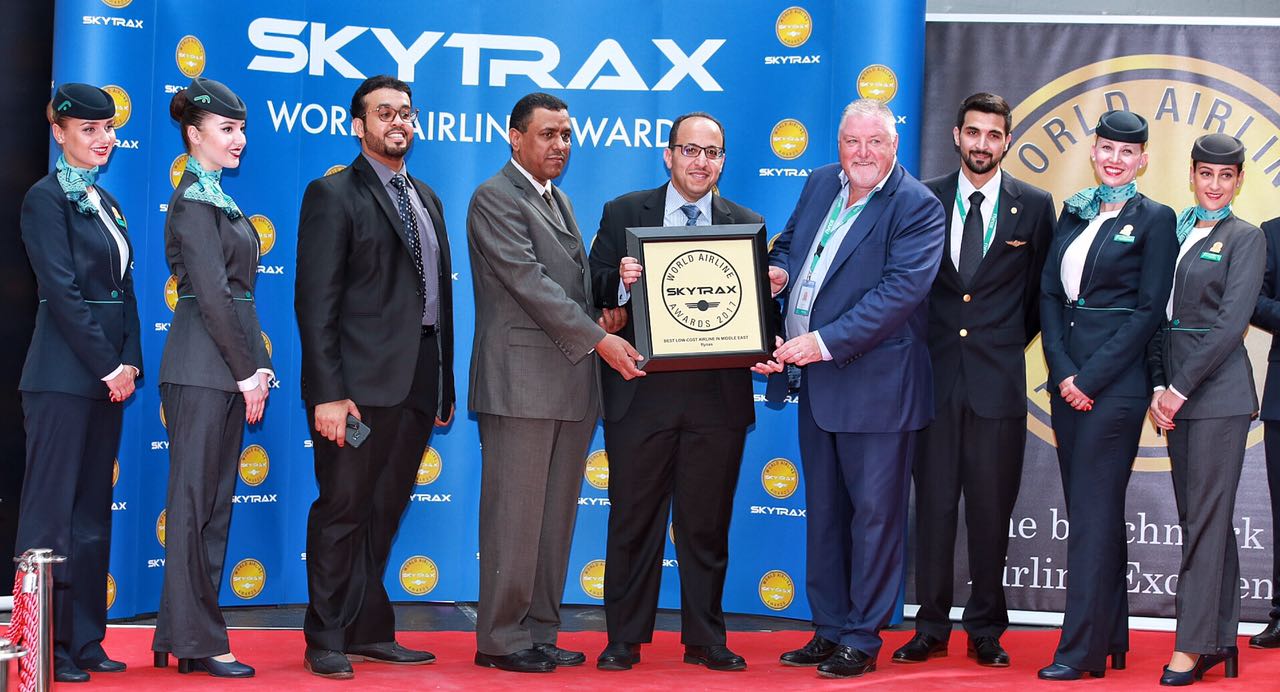 Flynas accept the award for best low-cost carrier in the Middle East 2017